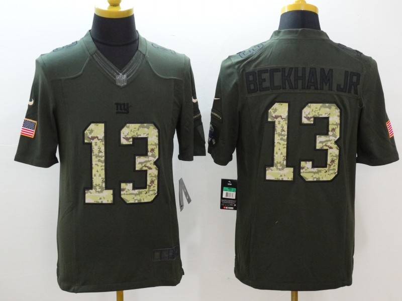 Men's New York Giants Odell Beckham Jr. #13 Army Green Jersey